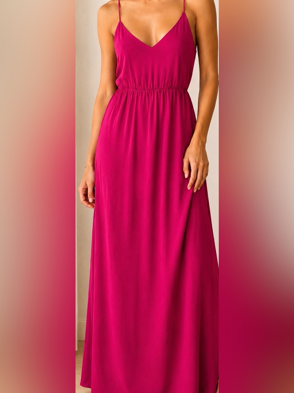 J.Crew Pink Halter Maxi Dress Size 00 XS Open Back Flowing